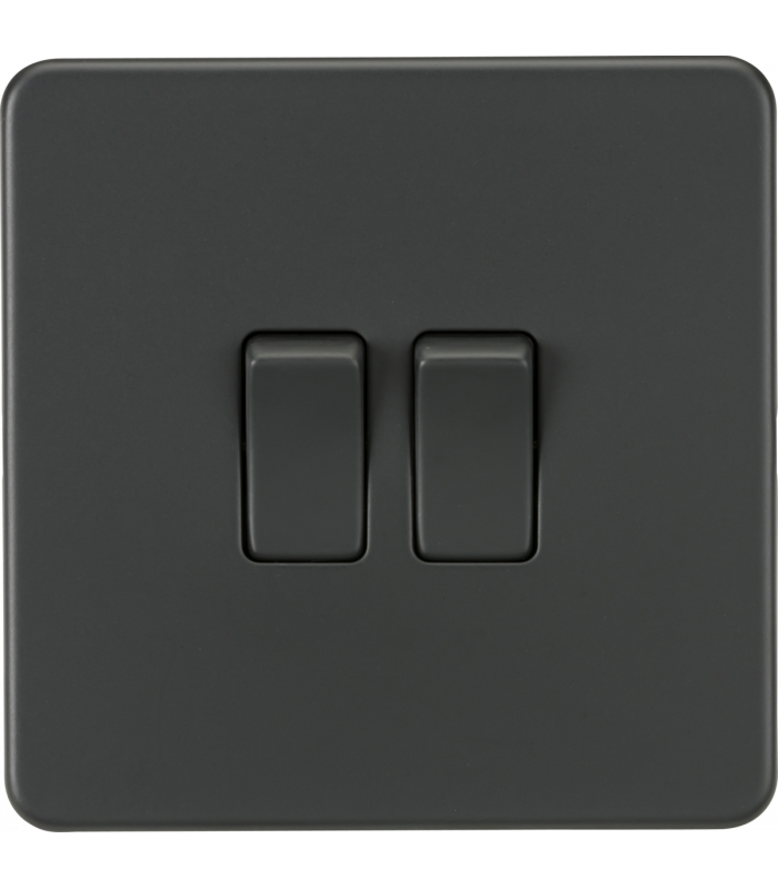 Screwless 10AX 2G 2-Way Switch - Anthracite 230V IP20-1