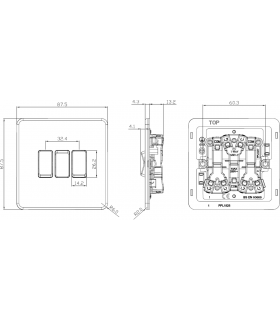 Screwless 10AX 3G 2-Way Switch - Anthracite 230V IP20-2