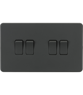 Screwless 10AX 4G 2-Way Switch - Anthracite 230V IP20-1