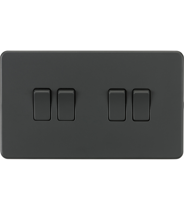 Screwless 10AX 4G 2-Way Switch - Anthracite 230V IP20-1