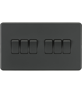 Screwless 10AX 6G 2-Way Switch - Anthracite 230V IP20-1