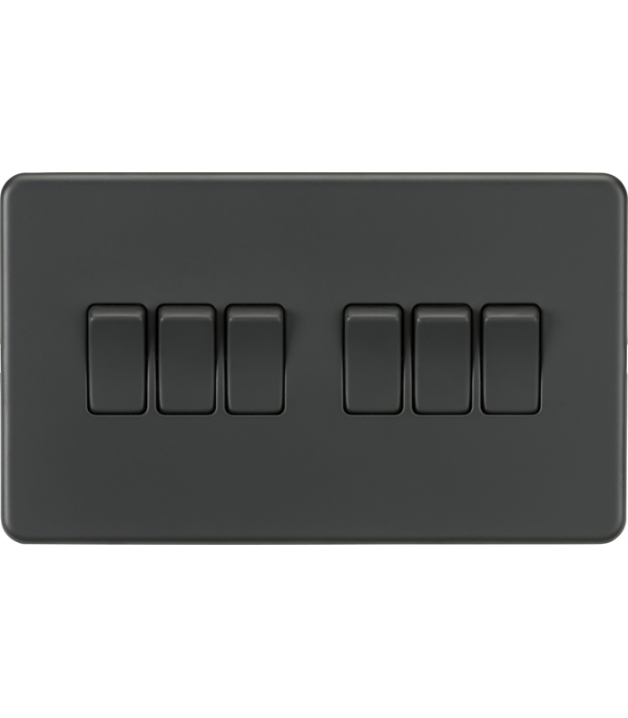 Screwless 10AX 6G 2-Way Switch - Anthracite 230V IP20-1