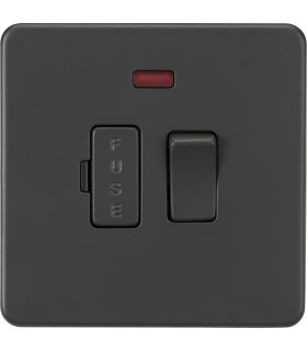 Screwless 13A Switched Fused Spur Unit with Neon - Anthracite 230V IP20-1