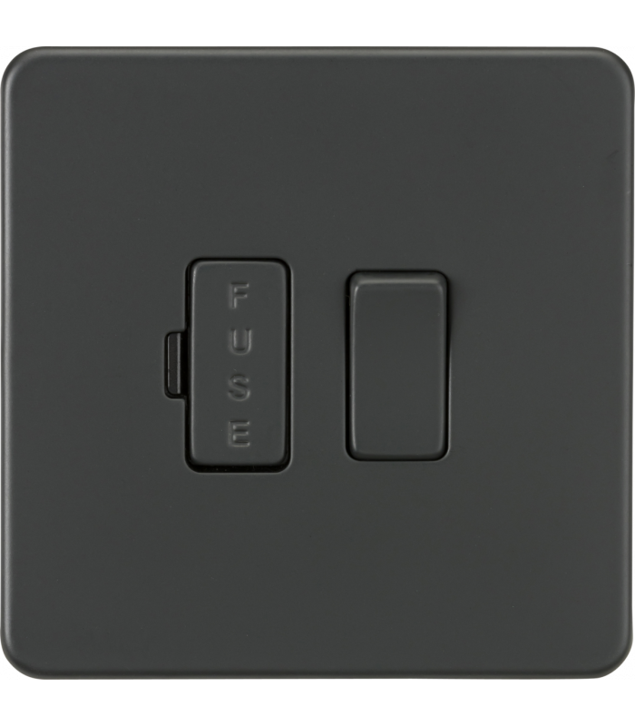 Screwless 13A Switched Fused Spur Unit - Anthracite 230V IP20-1
