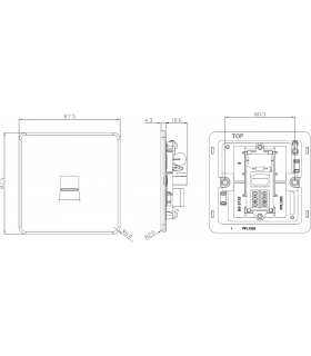 Screwless Telephone Master Socket -Anthracite IP20-2