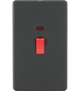 Screwless 45A 2G DP Switch with Neon - Anthracite 230V IP20-1
