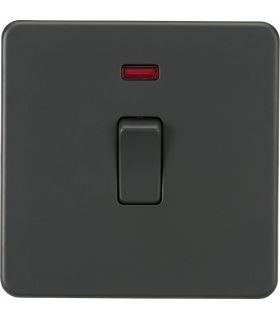 Screwless 20A 1G DP Switch with Neon - Anthracite 230V IP20-1