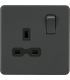 Screwless 13A 1G DP switched socket - Anthracite 230V IP20-1