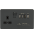 Screwless 13A switched socket with Quad USB charger (5.1A) - Anthracite 230V IP20-1
