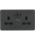 Screwless 13A 2G DP Switched Socket w/ Dual USB FASTCHARGE ports A/A (5-12V 4A shared) - Anthracite 230V IP20-1