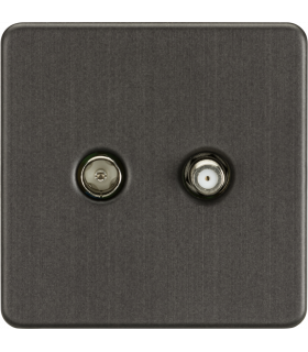 Screwless TV & SAT TV Outlet (Isolated) - Smoked Bronze IP20-1