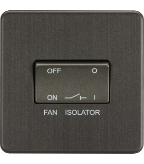 Screwless 10AX 3 pole Fan Isolator Switch - Smoked Bronze 230V IP20-1