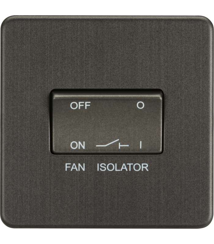 Screwless 10AX 3 pole Fan Isolator Switch - Smoked Bronze 230V IP20-1