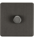 Screwless 1G 2-way 10-200W (5-150W LED) trailing edge dimmer - Smoked Bronze 230V IP20-1