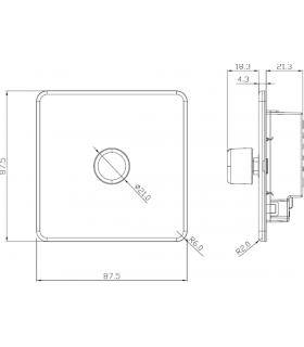 Screwless 1G 2-way 10-200W (5-150W LED) trailing edge dimmer - Smoked Bronze 230V IP20-2