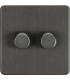 Screwless 2G 2-way 10-200W (5-150W LED) trailing edge dimmer - Smoked Bronze 230V IP20-1