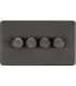 Screwless 4G 2-way 10-200W (5-150W LED) trailing edge dimmer - Smoked Bronze 230V IP20-1
