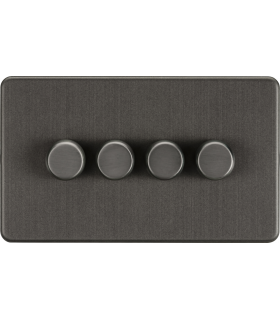 Screwless 4G 2-way 10-200W (5-150W LED) trailing edge dimmer - Smoked Bronze 230V IP20-1