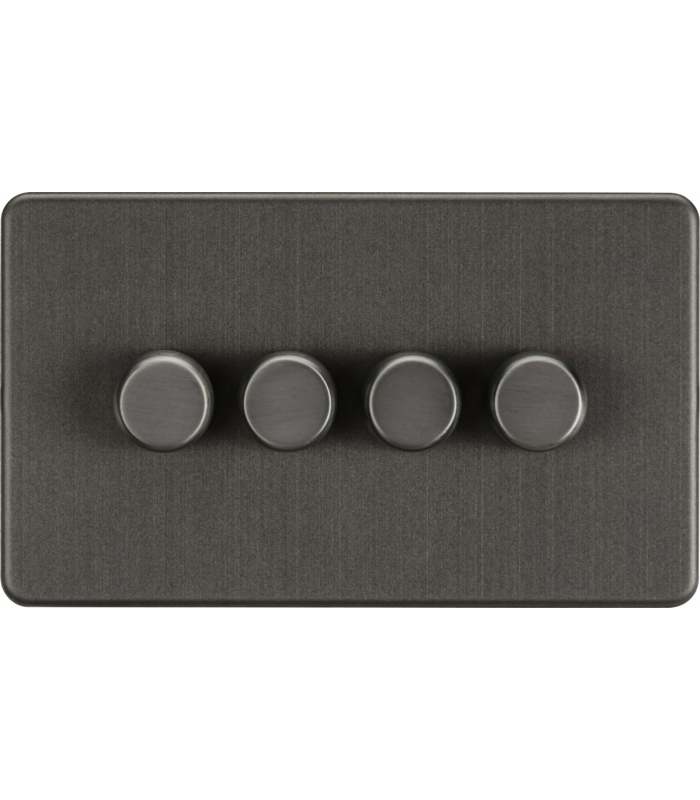 Screwless 4G 2-way 10-200W (5-150W LED) trailing edge dimmer - Smoked Bronze 230V IP20-1