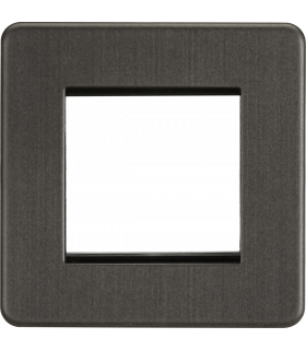 Screwless 2G Modular Faceplate - Smoked Bronze IP20-1