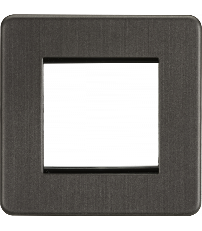 Screwless 2G Modular Faceplate - Smoked Bronze IP20-1