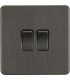 Screwless 10AX 2G 2-Way Switch - Smoked Bronze 230V IP20-1
