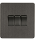 Screwless 10AX 3G 2-Way Switch - Smoked Bronze 230V IP20-1