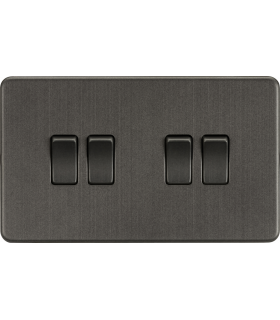 Screwless 10AX 4G 2-Way Switch - Smoked Bronze 230V IP20-1