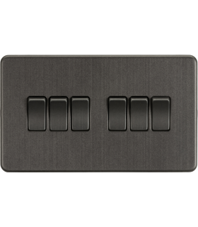 Screwless 10AX 6G 2-Way Switch - Smoked Bronze 230V IP20-1