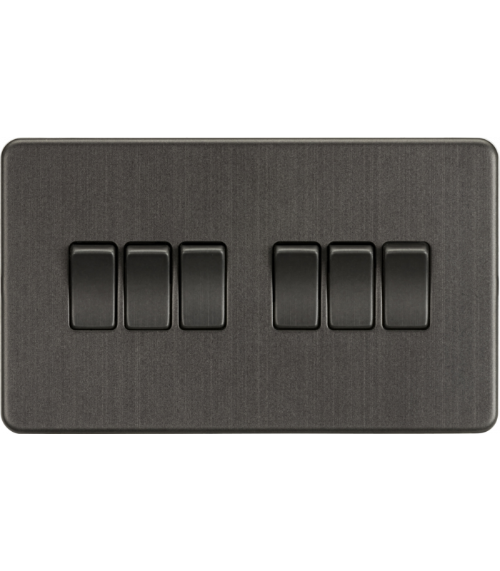 Screwless 10AX 6G 2-Way Switch - Smoked Bronze 230V IP20-1