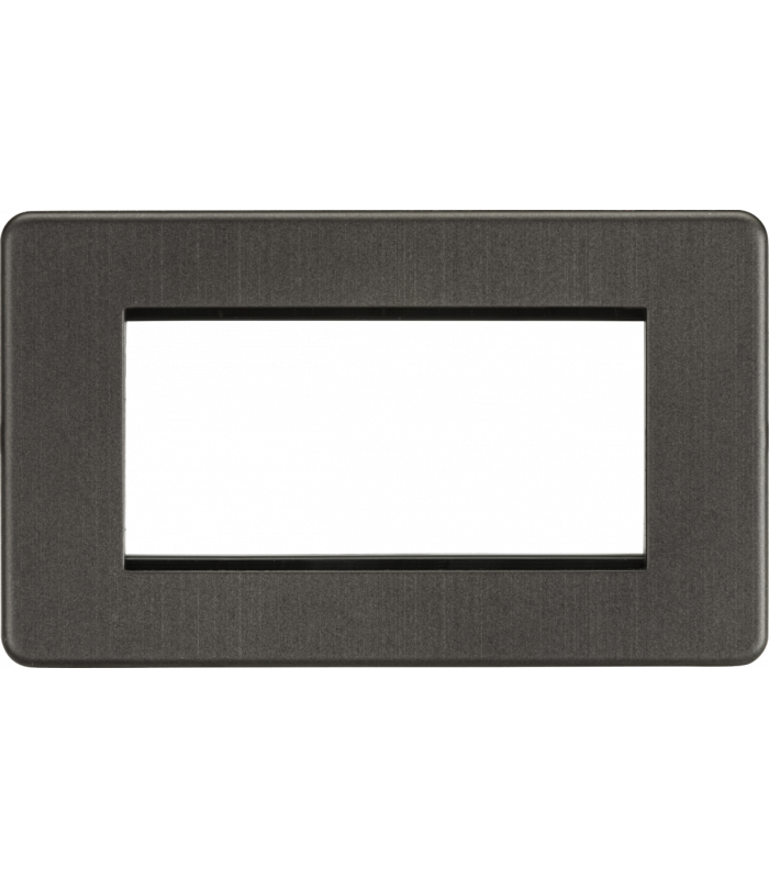 Screwless 4G Modular Faceplate - Smoked Bronze IP20-1