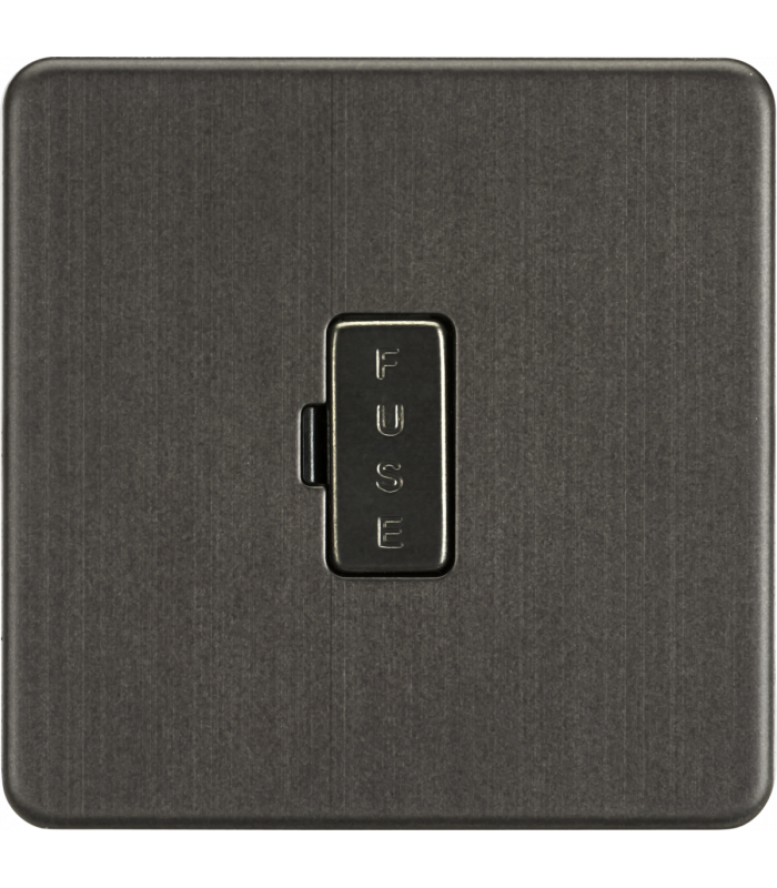 Screwless 13A Fused Spur Unit - Smoked Bronze 230V IP20-1