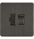Screwless 13A Switched Fused Spur Unit - Smoked Bronze 230V IP20-1
