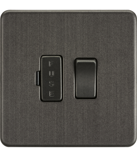 Screwless 13A Switched Fused Spur Unit - Smoked Bronze 230V IP20-1