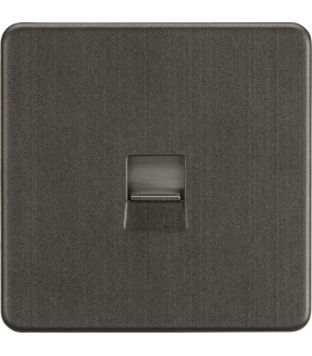 Screwless Telephone Master Socket - Smoked Bronze IP20-1