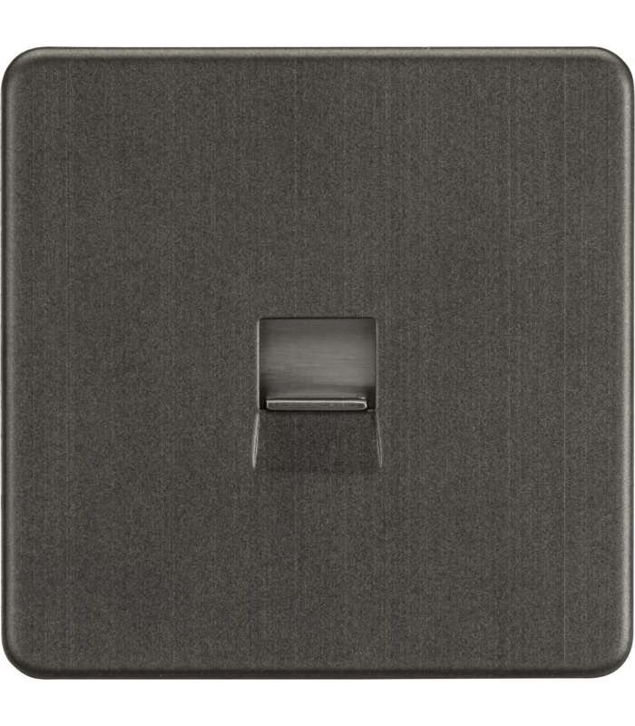 Screwless Telephone Master Socket - Smoked Bronze IP20-1