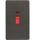 Screwless 45A 2G DP Switch with Neon - Smoked Bronze 230V IP20-1