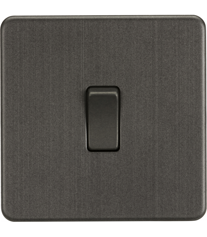 Screwless 20A 1G DP Switch - Smoked Bronze 230V IP20-1