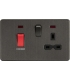 Screwless 45A DP switch and 13A switched socket with neons - Smoked Bronze 230V IP20-1