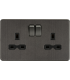 Screwless 13A 2G DP switched socket - Smoked Bronze 230V IP20-1