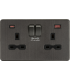 13A 2G DP Switched Socket with dual USB [FASTCHARGE] A+C - Smoked Bronze 230V IP20-1