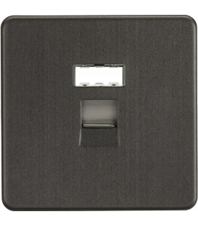 Screwless RJ45 network outlet - Smoked Bronze IP20-1