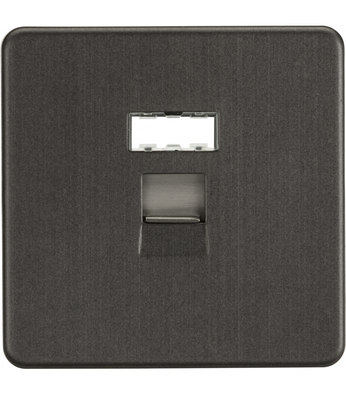 Screwless RJ45 network outlet - Smoked Bronze IP20-1
