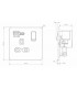 13A 1G Switched Socket with dual USB [FASTCHARGE] A+C - Smoked Bronze 230V IP20-2