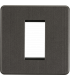Screwless 1G Modular Faceplate - Smoked Bronze IP20-1
