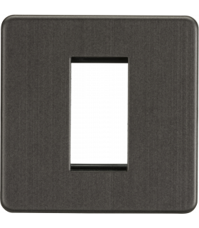 Screwless 1G Modular Faceplate - Smoked Bronze IP20-1