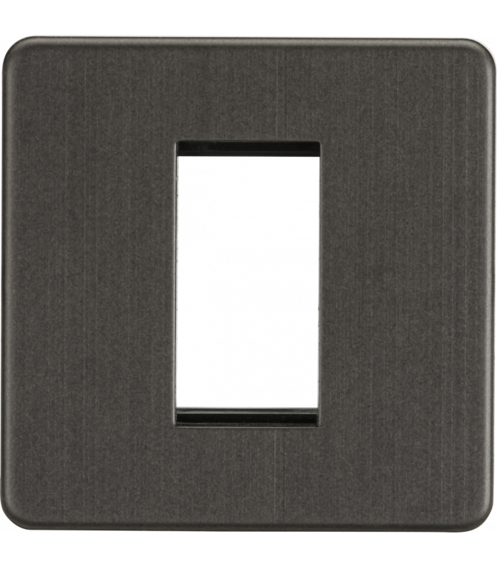 Screwless 1G Modular Faceplate - Smoked Bronze IP20-1