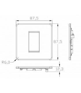 Screwless 1G Modular Faceplate - Smoked Bronze IP20-2
