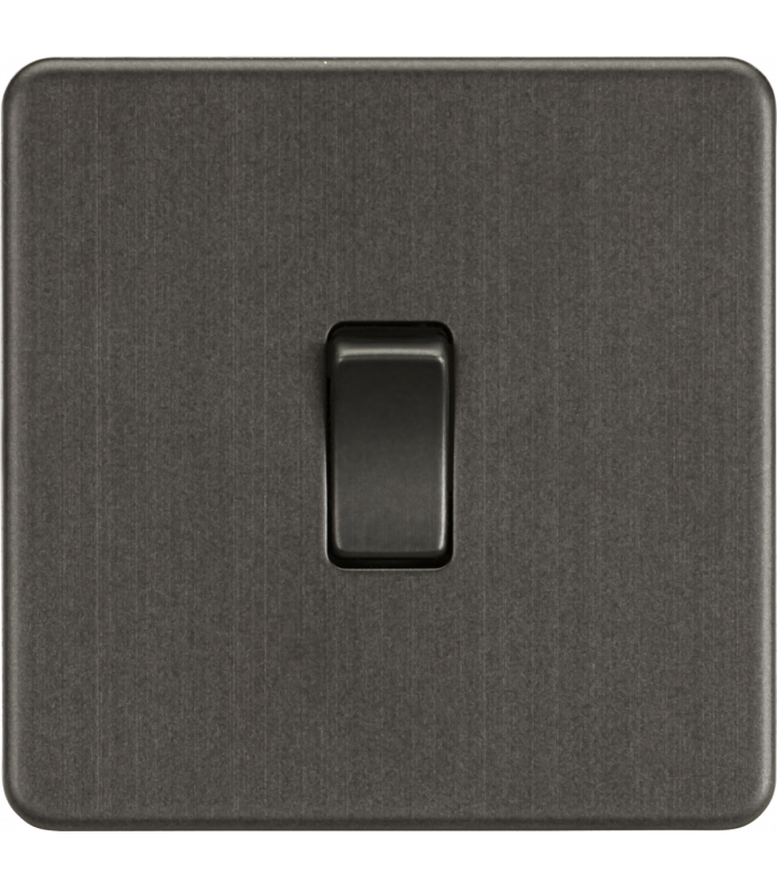 Screwless 10AX 1G 2-Way Switch - Smoked Bronze 230V IP20-1