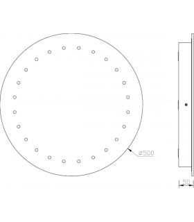 500mm LED Circular Bathroom Mirror 230V IP44 14W-2